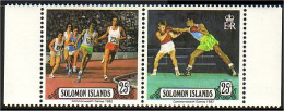 822 Solomon Islands Athlétisme Boxe Track And Field Boxing Se-tenant MNH ** Neuf SC (SOL-25) - Boxe