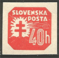 810 Slovensko Slovakia 1941 Newspaper Journaux 40h Orange Armoiries Arms MH * Neuf (SLK-67) - Oblitérés
