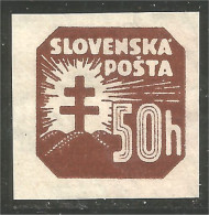 810 Slovensko Slovakia 1941 Newspaper Journaux 50h Brown Armoiries Arms No Gum (SLK-68) - Usados