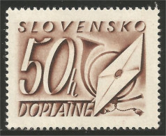 810 Slovensko Slovakia 1942 Postage Due Taxe 50h Brun MH * Neuf (SLK-60) - Usados