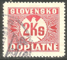 810 Slovensko Slovakia 1941 Postage Due Taxe 2 Ks Carmine (SLK-57c) - Gebruikt