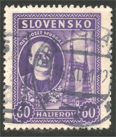 810 Slovensko Slovakia 1939 60h Violet Antennes Radio Towers (SLK-38) - Oblitérés