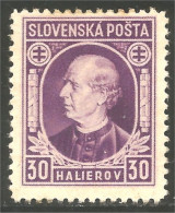 810 Slovensko Slovakia 1939 Andrej Hlinka 30h Violet MH * Neuf (SLK-34b) - Nuevos