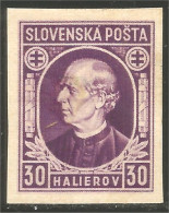 810 Slovensko Slovakia 1939 Andrej Hlinka 30h Violet Imperforate MH * Neuf (SLK-35a) - Neufs