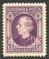 810 Slovensko Slovakia 1939 Andrej Hlinka 30h Violet MH * Neuf (SLK-34a) - Ungebraucht