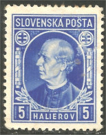 810 Slovensko Slovakia 1939 Andrej Hlinka 5h Blue No Gum (SLK-30a) - Usados