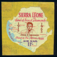 806 Sierra Leone John Kennedy Map Island Carte Ile Surcharge MNH ** Neuf SC (SIE-78) - Kennedy (John F.)