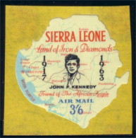 806 Sierra Leone John Kennedy Map Island Carte Ile Surcharge MNH ** Neuf SC (SIE-76) - Kennedy (John F.)