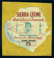 806 Sierra Leone John Kennedy Map Island Carte Ile Surcharge MNH ** Neuf SC (SIE-74) - Kennedy (John F.)