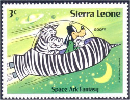 806 Sierra Leone Goofy Dingo Zebre Zebra Fusee Rocket MNH ** Neuf SC (SIE-51a) - Noël