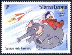 806 Sierra Leone Donald Elephant Fusee Rocket Elefant Elefante MNH ** Neuf SC (SIE-50a) - Noël