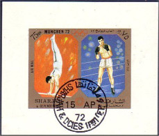 804 Sharjah Boxe Et Gymnastique Bloc Feuillet Souvenir Sheet (SHA-2) - Boksen