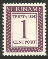 836 Suriname Postage Due 1 Cent 1956 MLH * Neuf Légère (SUR-63) - Suriname