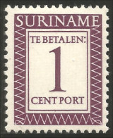 836 Suriname Taxe 1 Cent 1956 MLH * Neuf Légère (SUR-62) - Suriname