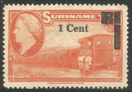 836 Suriname Queen Reine Wilhelmina 1954 Surcharge No Gum Sans Gomme (SUR-25) - Suriname