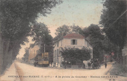 GOURNAY-sur-MARNE (Seine-Saint-Denis) - A La Pointe De Gournay, Maison Gravatte - Tramway, Attelage De Cheval, Couleurs - Gournay Sur Marne