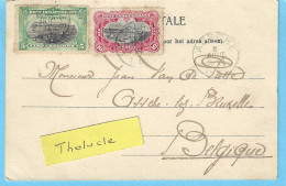 Timbres Type Mols-Etat Indépendant Du Congo 5c Vert N°16 Et 10c Carmin N°19-1906-Cpa-Congo Force Publique à Irebu - Covers & Documents