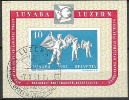 1951 Schweiz Mi. Bl. 14 FD-used   Nationale Briefmarkenausstellung LUNABA, Luzern - Gebraucht