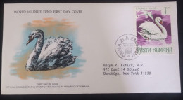 EL)1977 ROMANIA, WORLD WILDLIFE FUND, WWF, PROTECTED FAUNA, SWAN, CIRCULATED TO NEW YORK - USA, FDC - Unused Stamps