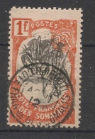 COTE DES SOMALIS - 1903 - N°YT. 64a - Guerriers 1f Orange - VARIETE Centre Renversé Et Grand Format - Oblitéré / Used - Used Stamps