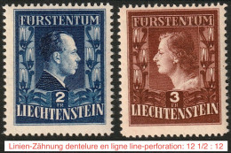 Liechtenstein 1951: Fürsten (2 & 3 Fr) Zu 248A-249A Mi 304A-305A Yv 266-267 * * Postfrisch MNH (Zumstein CHF 240.00) - Ungebraucht