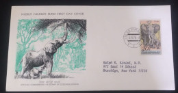 EL)1976 CZECHOSLOVAKIA, WORLD WILDLIFE FUND, WWF, DVUR KRALOVE NATURE PARK, AFRICAN ELEPHANT, CIRCULATED TO NEW YORK - U - Neufs