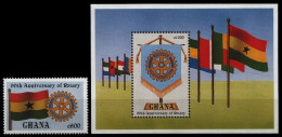 Ghana 1995 - Mi-Nr. 2224 & Block 281 ** - MNH - Rotary - Ghana (1957-...)