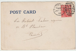 TIMBRE PERFORE Sur CPA - C.H.LTD - 1903 - GRANDE BRETAGNE - LONDON To PARIS - PERFORATED STAMP - Gezähnt (perforiert)