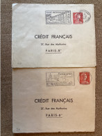 Muller 0,25 - Crédit Français - 2 Enveloppes TSC Avec Police Différente - Nancy Beaugency - Enveloppes Types Et TSC (avant 1995)