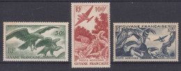 TIMBRE GUYANE 1947 POSTE AERIENNE N° 35/37 NEUFS ** GOMME SANS CHARNIERE - Unused Stamps