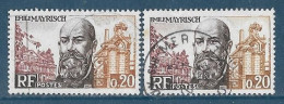 France 1963 - Variété - Y&T N° 1385 Mayrisch (oblit) Bistre Au Lieu De Bistre Brun + 1 Normal - Usados