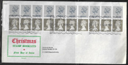 United Kingdom Of Great Britain.  FDC Sc. MN76, MN86 Booklet.  Christmas Booklet Pane On Post Office First Day Cover - 1981-90 Ediciones Decimales