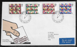 United Kingdom Of Great Britain.  FDC Sc. 859-862.  Hands Placing National Flags In Ballot Boxes  FDC Cancellation - 1971-1980 Dezimalausgaben