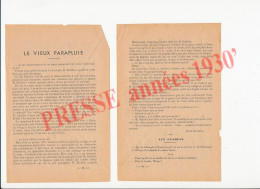 2 Vues 1933 Le Vieux Parapluie De Monsieux Barillet Humour René Duverne (évocation Victor Legrand) - Non Classés