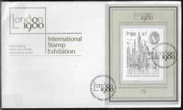 United Kingdom Of Great Britain.  FDC Sc. 909a. Souvenir Sheet.  International Stamp Exhibition 'London 1980'.  FDC Canc - 1971-80 Ediciones Decimal