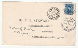 1933 EGYPT With KESWICK Cds GB From Port Said Redirected Glasgow COVER Stamps - Lettres & Documents