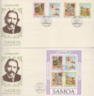 Samoa Set And SS On FDCs - Christmas