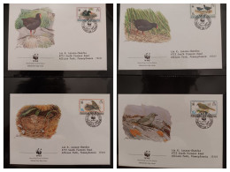 O) 1991 TRISTAN DA CUNHA, WWF - WORLD WILDLIFE FUND. BIRDS - GOUGH MOORHENS - BUNTING, MOORHEN IN NEST, FDX XF - Tristan Da Cunha