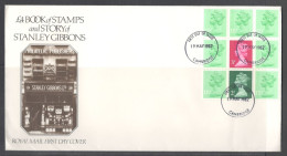 United Kingdom Of Great Britain.  FDC Mi. HB106.  The Story Of Stanley Gibbons - Decimal Machin.   FDC Cancellation - 1981-1990 Decimal Issues