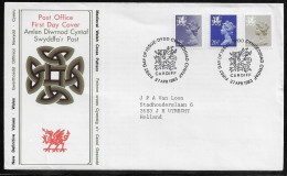 United Kingdom Of Great Britain: Wales Regional Issues.  FDC Sc. MH28, 39, 50.  Queen Elizabeth II - Wales - Machin Port - Galles