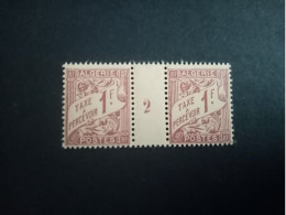 ALGERIE. 1932.  Taxe 1 Fr  N° 9  Millesime N° 2. NEUFS ++.  Côte YT 2022 : 65,00 € - Segnatasse