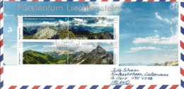 2022. Miniature Sheet :  Mountains In Liechtenstein (Drei Kapuziner,Alpspitz), Letter To Irland - Lettres & Documents