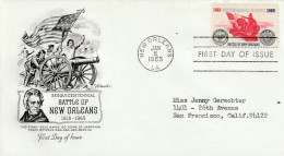 USA 1965, FDC Unused, Battle Of New Orleans 1815-1965 - 1961-1970