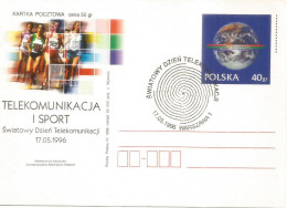 POLONIA ENTERO POSTAL DEPORTE Y TELECOMUNICACIONES TELECOM SPORT - Telecom