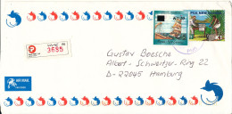 Papua New Guinea Registered Air Mail Cover Sent To Germany 12-4-2000 1 Of The Stamps Is Damaged - Papouasie-Nouvelle-Guinée