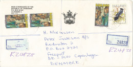 Malawi Registered Cover Sent To Denmark 14-4-1998 Topic Stamps (sent From High Commission Of Zimbabwe Lilongwe) 1 Stamp - Malawi (1964-...)