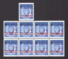 1977  Wappen Armoiries   913**  Surcharge Renversée  Inverted Overprint    **. Postfris Bloc De 8+1 - Nuevos