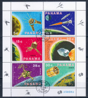 Panama 1969 Mi# 1137-1142 Klb. Used - Sheet Of 6 (2 X 3) - Intl. Space Exploration - America Del Nord