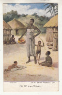 CQ31. Vintage Postcard. An African Village. Woman And Children. Huts - Afrique