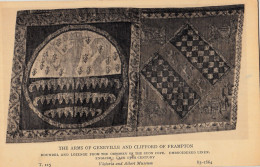 CQ79. Vintage Postcard. Embroidered Linen. Arms Of Clifford Of Frampton. V And A - Musées
